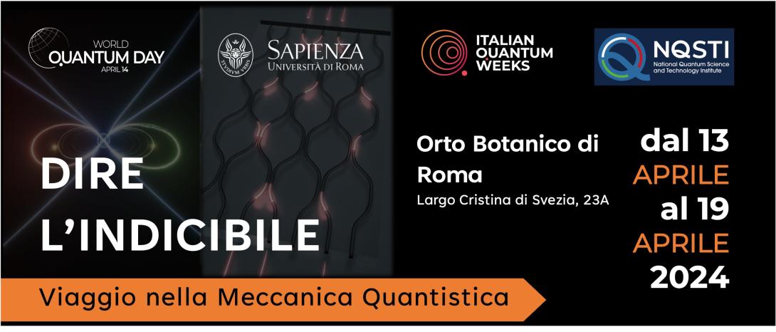"Dire l’indicibile: viaggio nella meccanica quantistica” presso l’Orto Botanico di Roma dal 13 al 19 Aprile 2024